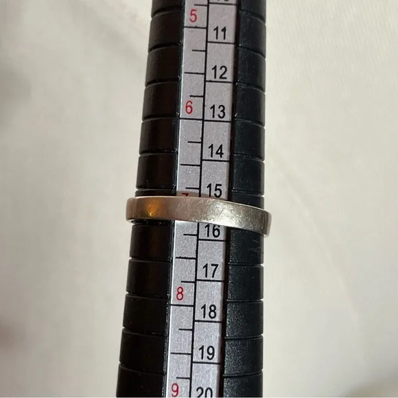 Antique art Deco Oversized Marquee Blue Topaz Brutalist Sterling Silver Ring - Picture 8 of 17